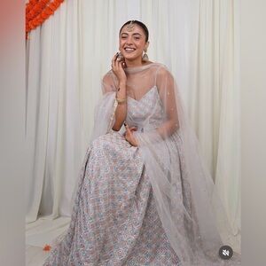 Indian anarkali brand new just worn once for the shoot. Brand name: thesareeroom